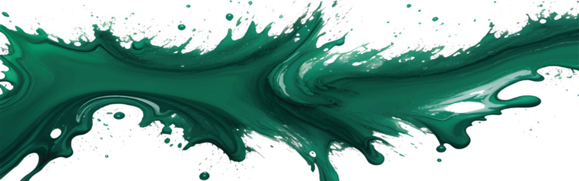 Bright green powder exploding outwards on a white background.