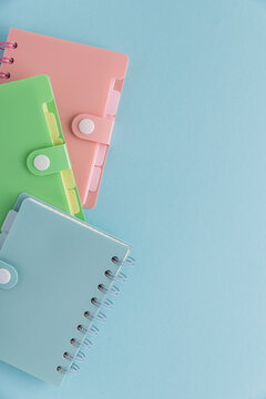 Pastel notebooks and folders for back to school studying