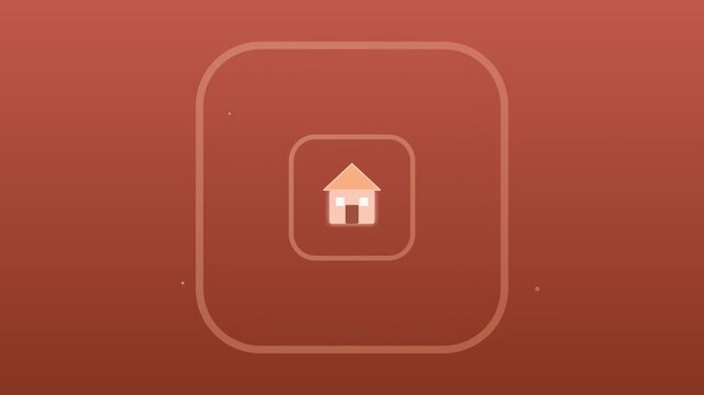 Living Home House Icon With Expanding Roof Gradients