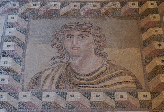 Mosaic art, fragment, floor of &ldquo;House of Dionysos&rdquo;. Paphos, Cyprus.