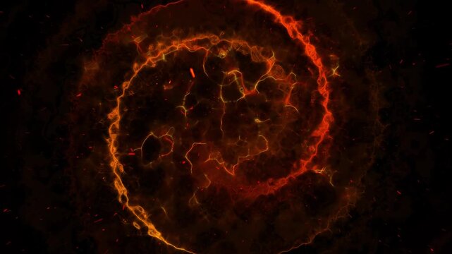 Red Fire Lava Inferno Spiral, 4K Looped Background