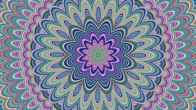 Abstract multicolor flower mandala artwork animation - loop
