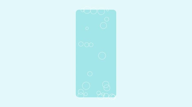 Minimalist light blue animation 4k background, with floating bubbles, motion abstract liquid, texture for modern, digital and presentation
