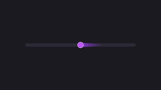 Minimalist loading bar animation with purple progress dot and motion blur effect 4k