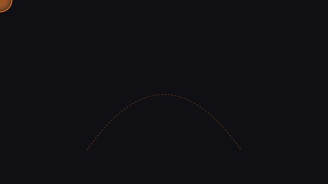 Minimalist loading spinner animation with dotted arc path on dark 4k background, progress indicator