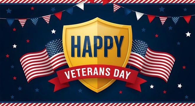 Happy veterans day american patriotic celebration background