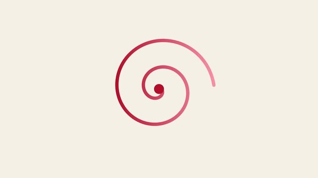 Minimalist red spiral loading animation on soft cream 4k background, for ui