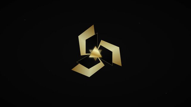 luxurious gold and black geometric vector loop