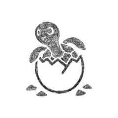 Fototapeta premium Sketch turtle hatchling icon design