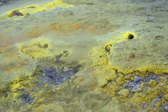 Sulfur vapor, Vulcano Island, Aeolian Islands, Italy