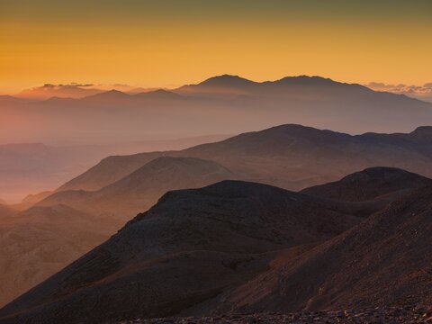 Sunrise over the mountains, Psiloritis, Ida Massif, Crete, Greece