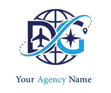 Initial DG letter travel agency Logo Design vector Template. Abstract Letter DG travel agency logo Design	