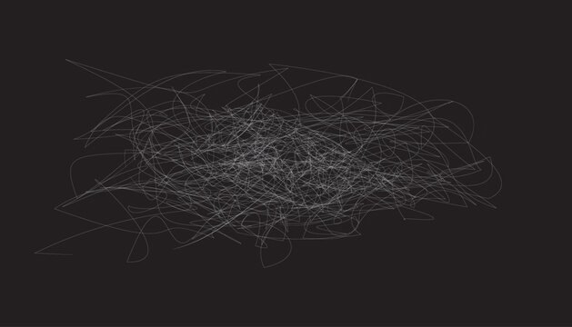 Abstract messy scribble lines background with blue and white chaotic waves