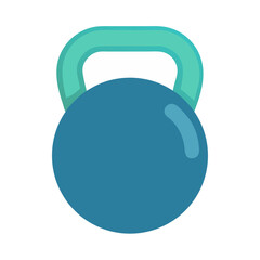 Fototapeta premium Teal Kettlebell Icon on Black Background, Gym Equipment