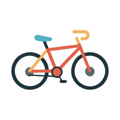 Fototapeta premium Colorful Flat Design Bicycle Illustration on Black Background