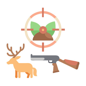 Deer hunting vector icon design on black background