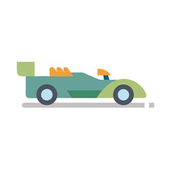 Obraz premium Retro racing car illustration with pastel color palette