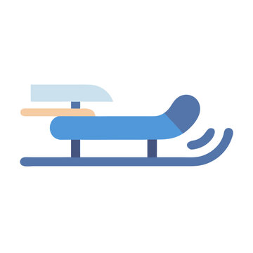 Flat design winter sled on black background illustration