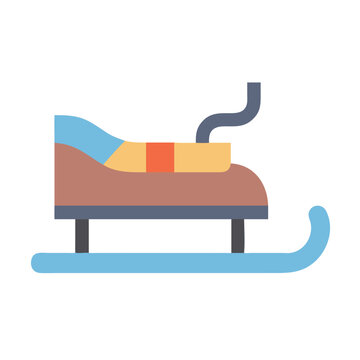 Simple Cartoon Icon of a Winter Sleigh
