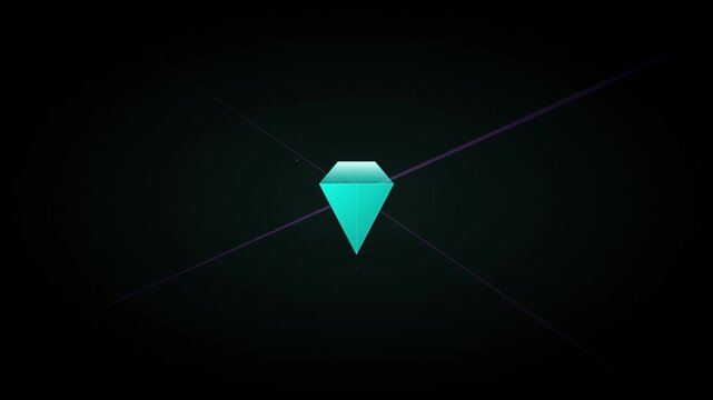 luxury diamond gem icon with refracting prism light streaks