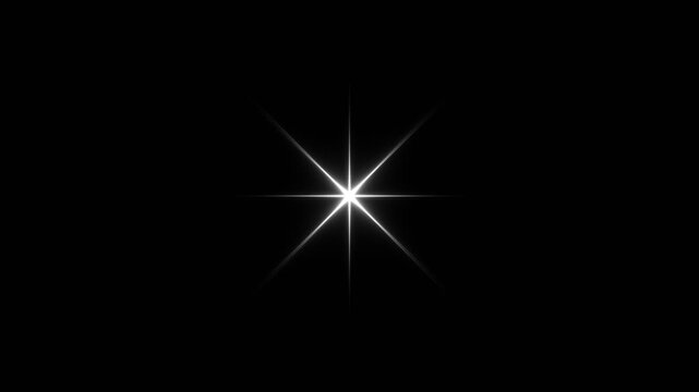 Glowing Light Rays on Green Screen Chroma Key Background. Single star glitter twinkle animation, sparkling shine effect. vector doodle sparkle,retro sparkle particle movement. 4k