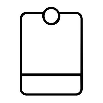 Clean flat vector line icon of a luggage tag, ideal for travel apps, baggage claim signs, booking interfaces, and airport wayfinding.