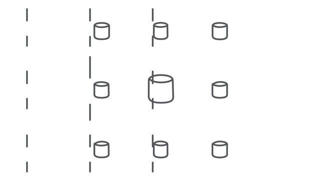 Clean flat vector line icon of a marshmallow on a stick, ideal for campfire menus, summer cookout invites, and outdoor snack themes.