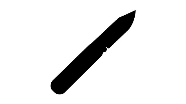 A clean flat vector line icon of a pocket knife, designed for camping gear labels, survival guides, workshop tools, or outdoor adventure apps.