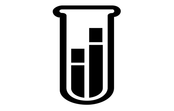 Clean flat vector line icon of a test tube with minimalist strokes, suitable for research dashboards, school science content, and lab branding.