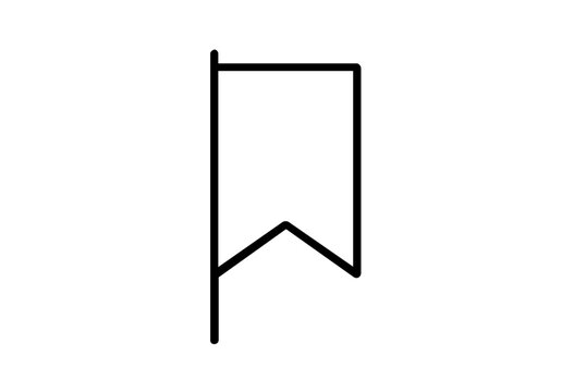 Clean flat vector line icon of a waving flag banner, perfect for event labels, achievement markers, navigation maps, and UI badges.