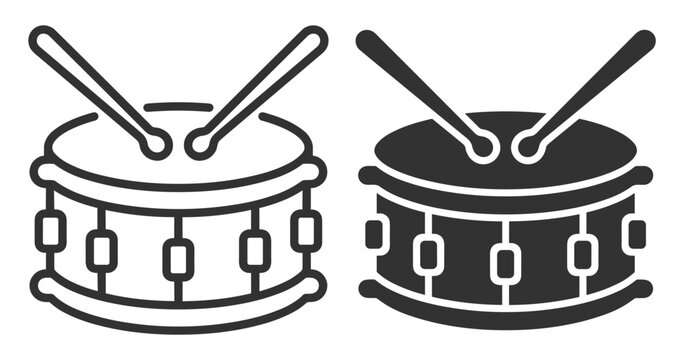 drum set icon vector illustration of percussion instrument with drumsticks on transparent background