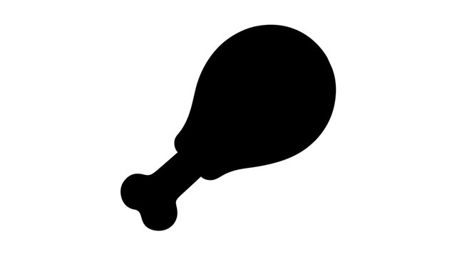 Clean flat vector line icon of a chicken drumstick, ideal for food menus, barbecue recipes, snack labels, or casual dining interfaces.