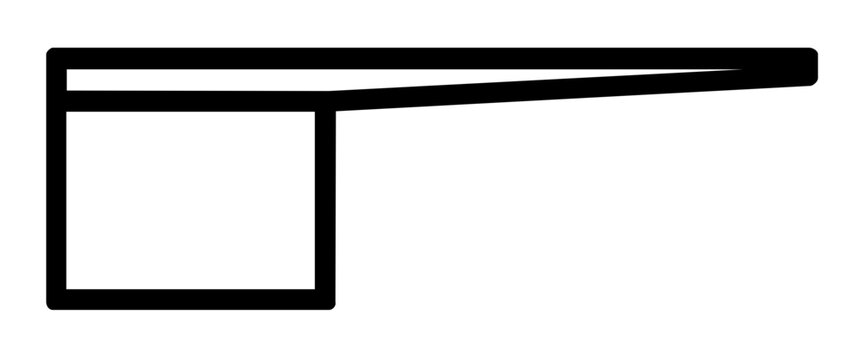 Simple clean flat vector line icon of a pool diving board for aquatic center directories, sports event graphics, or swim training interfaces.