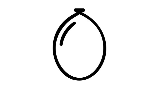 Clean flat vector line icon of a tied water balloon, ideal for summer party games, pool event signage, or playful activity apps.