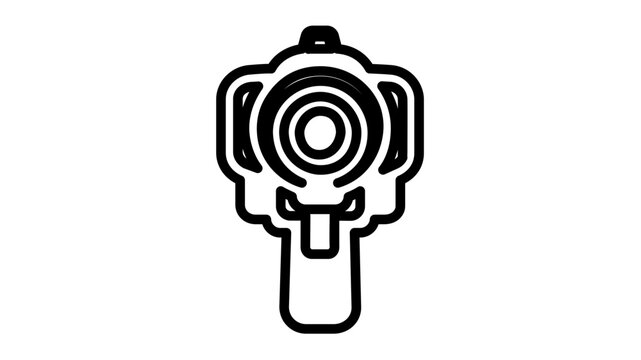 Minimalist clean flat vector line icon of a playful water gun, great for pool rules, vacation graphics, or summer game buttons.