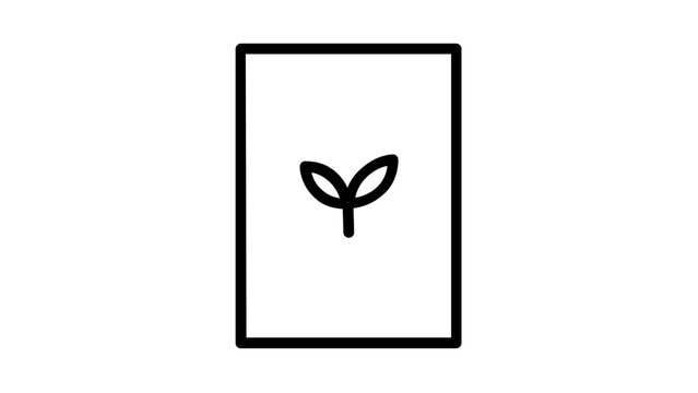 Clean flat vector line icon of a seed packet, great for gardening catalogs, planting calendars, farm shops, and horticulture packaging.