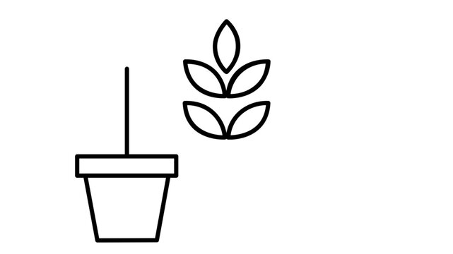 Minimal potted plant clean flat vector line icon for nursery branding, indoor garden tips, lifestyle blogs, and sustainable home decor.