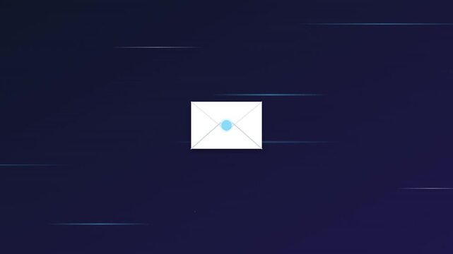 mail envelope inbox icon with flying message streaks