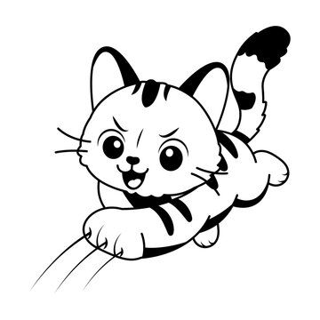 Cat reaching forward with sharp claws.