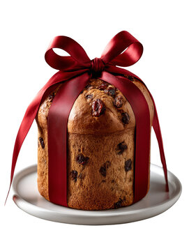 Panettone, a specialty of Italian pastry during the holiday season. Transparent background