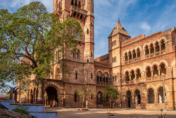 Fototapeta premium View of the Prag Mahal royal palace in Neo-Gothic style in Bhuj