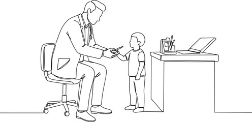 Fototapeta premium Doctor and child interaction - A medical examination in progress.