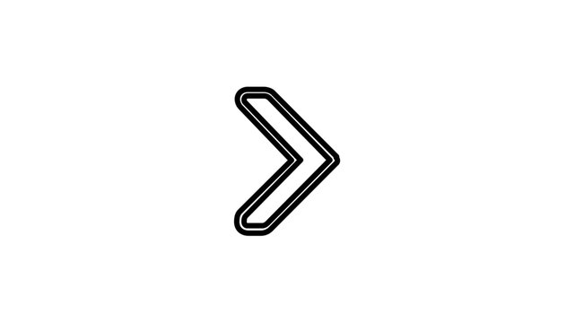 A clean flat vector line icon of a navigation arrow, ideal for map apps, route guidance, location menus, and wayfinding interfaces.