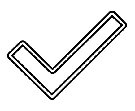 Simple clean flat vector line icon with two check marks for positive validation, approved choices, workflow completion, or app feedback.