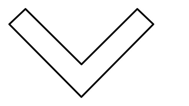 Simple clean flat vector line icon with a downward arrow for indicating downloads, more content, menu expansion, or directional movement.
