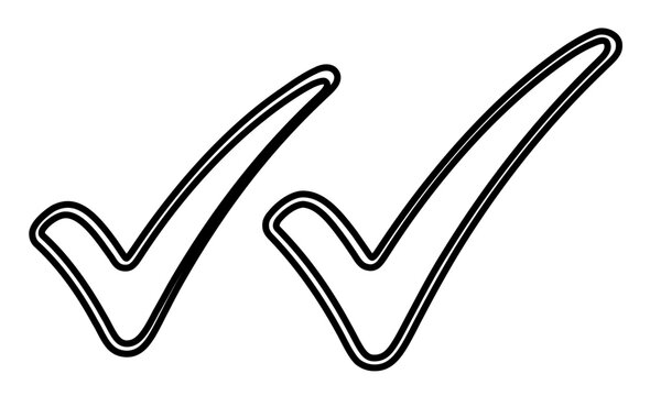 Clean flat vector line icon of paired check marks, suited to confirmation screens, verified badges, completed lists, and modern UI design.