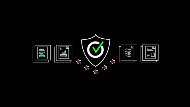 Businessman touching standard quality control certification assurance guarantee for automation process. Quality management with Quality Assurance, Quality Control, Standardization, health insurance,