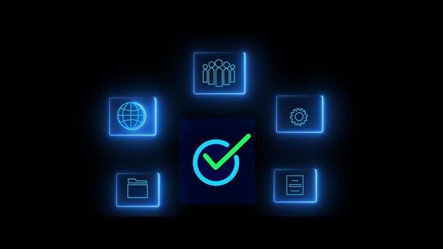 Businessmen point to tick correct sign mark in checkbox for approve quality document and project control. Excellence in document correction, ensuring quality and ISO certification for top Service