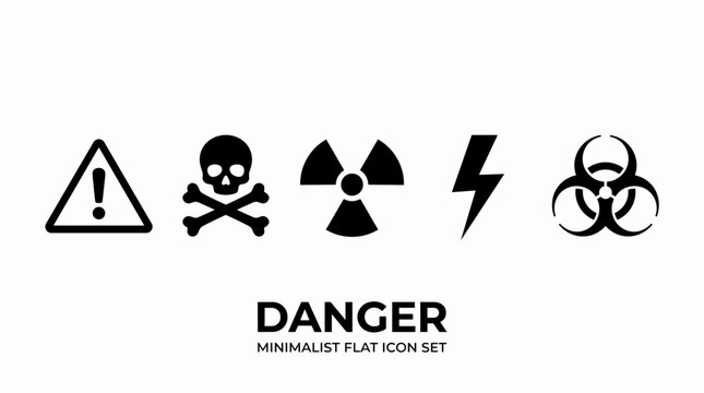 Set of Industrial Hazard and Warning Safety Signs