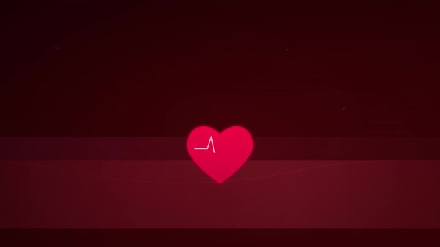 medical heartbeat pulse icon with flowing red waves